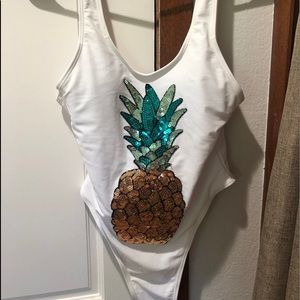 SHEIN one piece swimsuit with sequenced pineapple